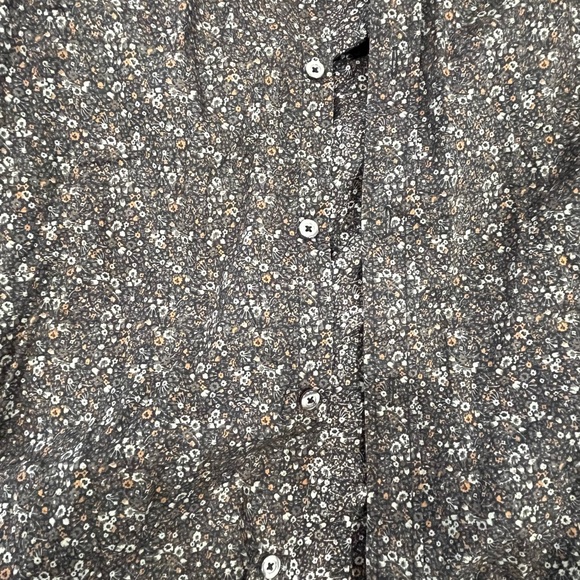 Men’s Long Sleeve Floral Print Dark Brown Sports Shirt - Picture 4 of 4